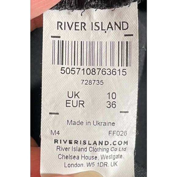 RIVER ISLAND Womens Keyhole High Neck Sleeveless Romper Black S 4-6 Boho Party - Picture 11 of 13